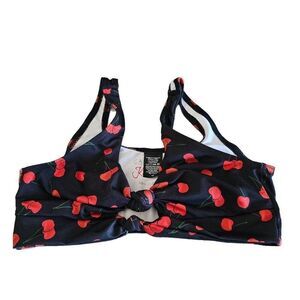 California kisses womens juniors Sz S black all over cherry swimming top
